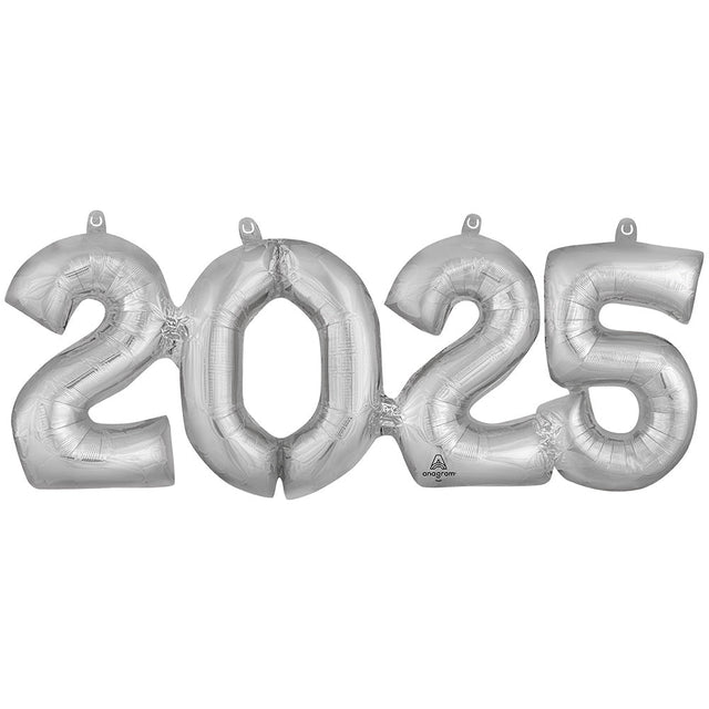 Foil Balloon 2025 Block Phrase Silver