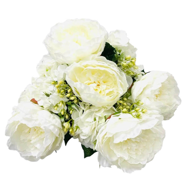Silk Flower Peony Hydrangea Bush Cream