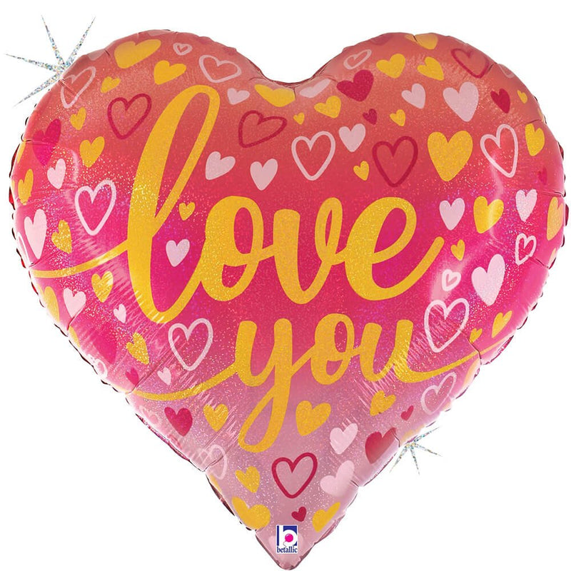 Heart Foil Balloon 23 Inch Ombre Love You