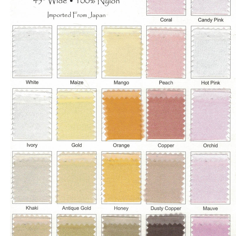 Sparkle Organza Nylon Fabric - Shimmer, 45" Width, Multiple Colors (1 Yard)
