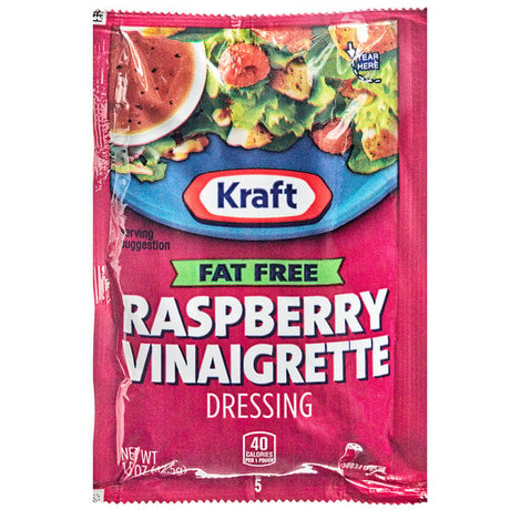 Kraft Fat-Free Raspberry Vinaigrette Dressing Packet 1.5 oz. - 60/Case