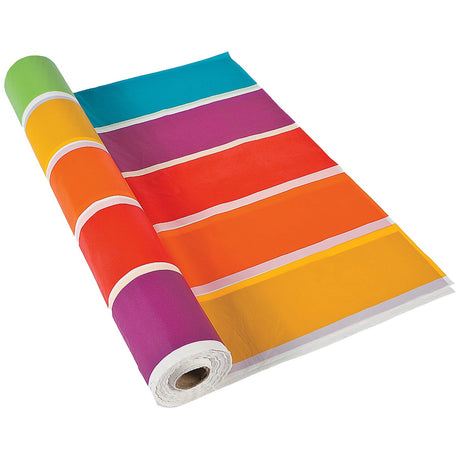 Rainbow Plastic Tablecloth Roll 40" x 100 ft.