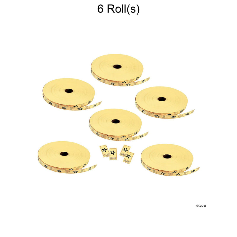 Yellow Star Single Roll Tickets Bulk 12000 Pc.
