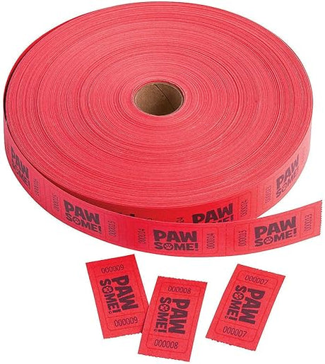 Paw Print Incentive Single Roll Tickets Bulk 12000 Pc.