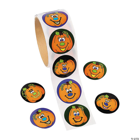 Jack O Lantern Sticker Roll 100 Pc.