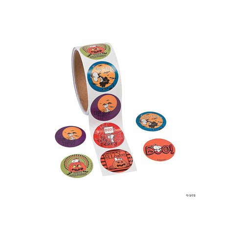 1 1/2" Peanuts Halloween Sticker Roll 100 Pc.