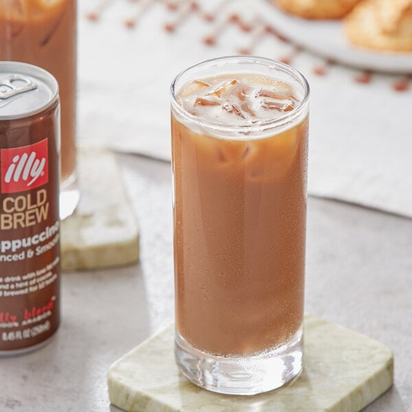 illy Cold Brew Latte Cappuccino 8.45 fl. oz. - 12/Case