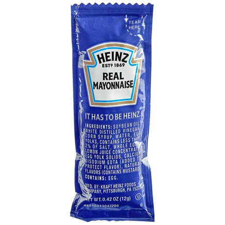 Heinz 12 Gram Mayonnaise Portion Packets - 200/Case