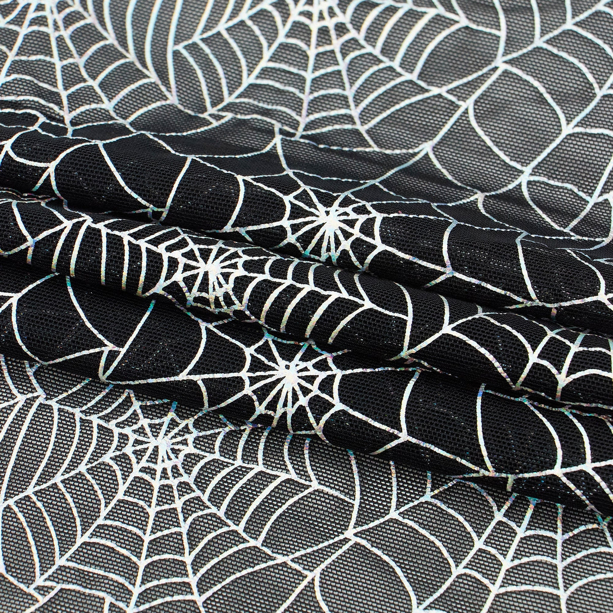 Spiderweb Foiled Mesh Spandex Fabric