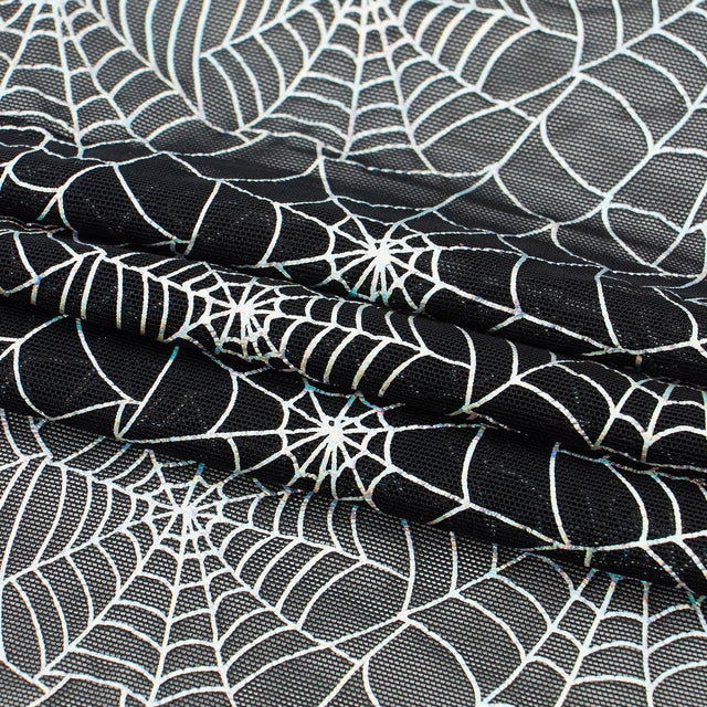 Spiderweb Foiled Mesh Spandex Fabric