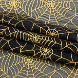 Spiderweb Foiled Mesh Spandex Fabric - Black/Silver, 58/60" Width (1 Yard)
