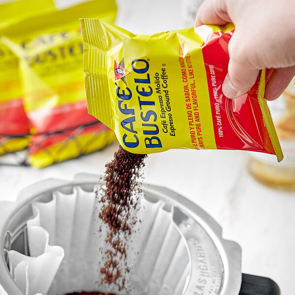 Cafe Bustelo Espresso Ground Coffee Packet 2 oz. - 30/Case