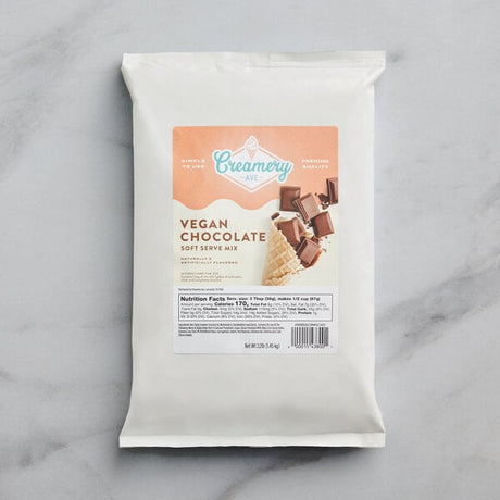 Creamery Ave. Vegan Chocolate Soft Serve Mix 3.2 lb. - 6/Case