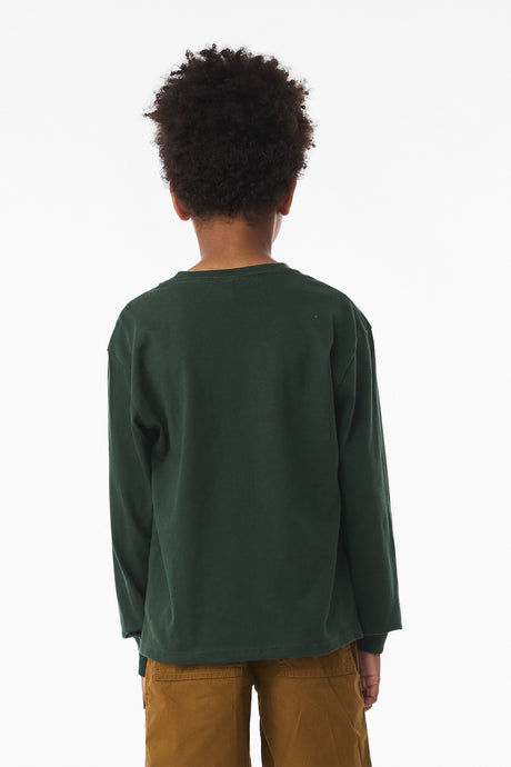Image 1: Bella Canvas Youth 6 oz Heavyweight Long Sleeve TeeImage 2: Durable cotton youth long sleeve shirtImage 3: Premium Bella Canvas kids apparelImage 4: Blank youth tee for custom printingImage 5: Comfortable heavyweight kids shirtImage 6: Soft long sleeve youth t-shirt