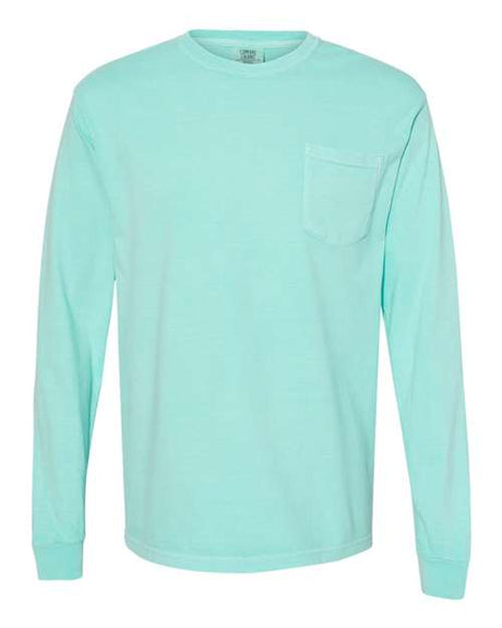 Comfort Colors® Garment-Dyed Heavyweight Crewneck Long Sleeve Pocket T-Shirt