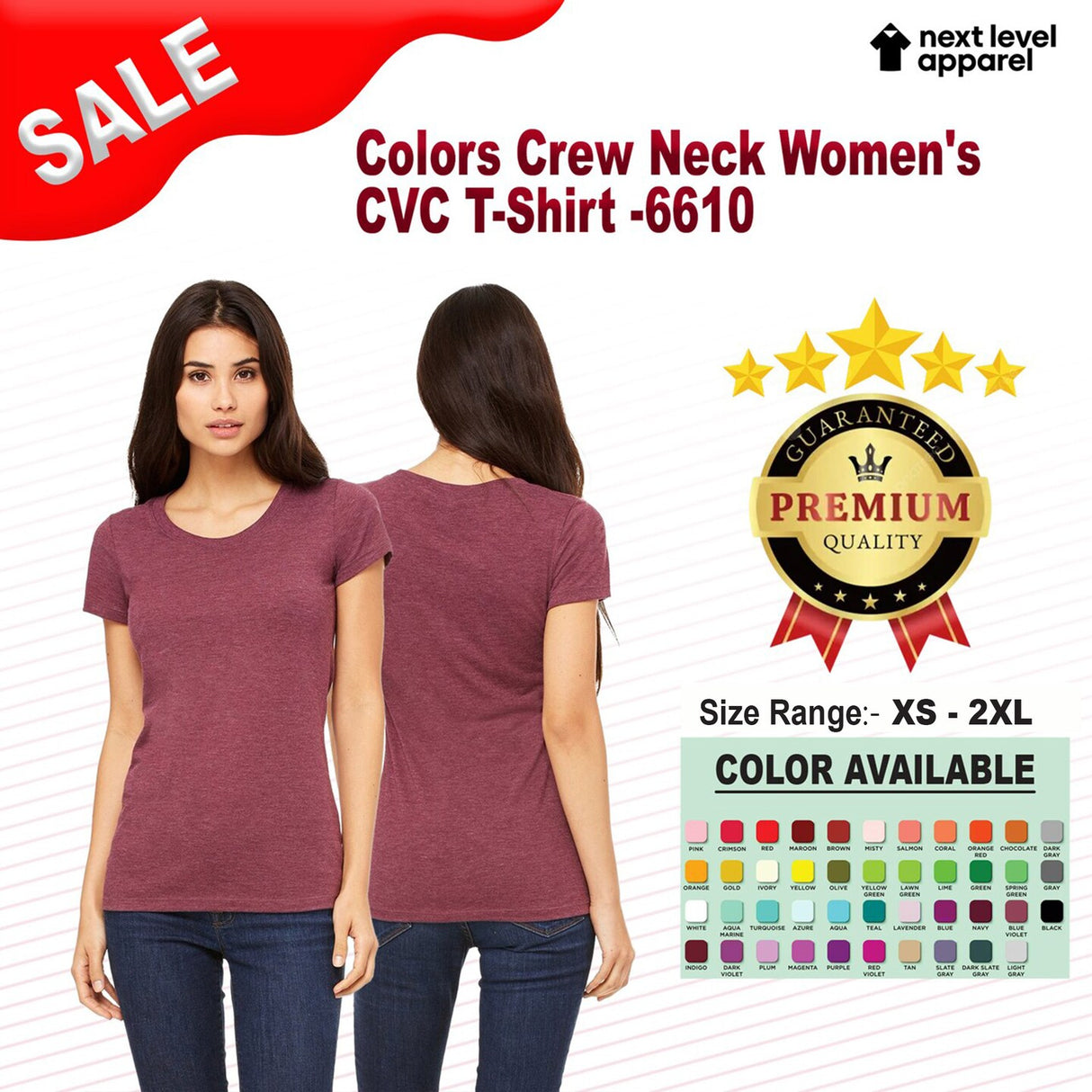 Next Level® Women's Crewneck Short Sleeve CVC T-Shirt