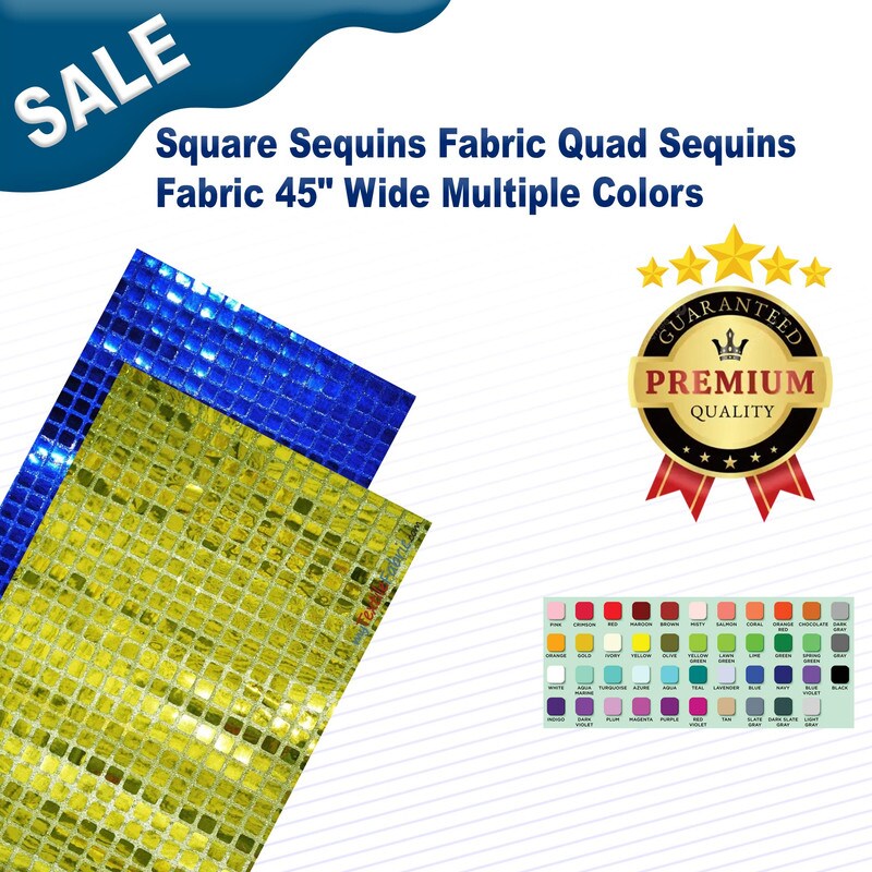 Square Sequins Fabric Quad Sequins Fabric 45" Wide Multiple Colors