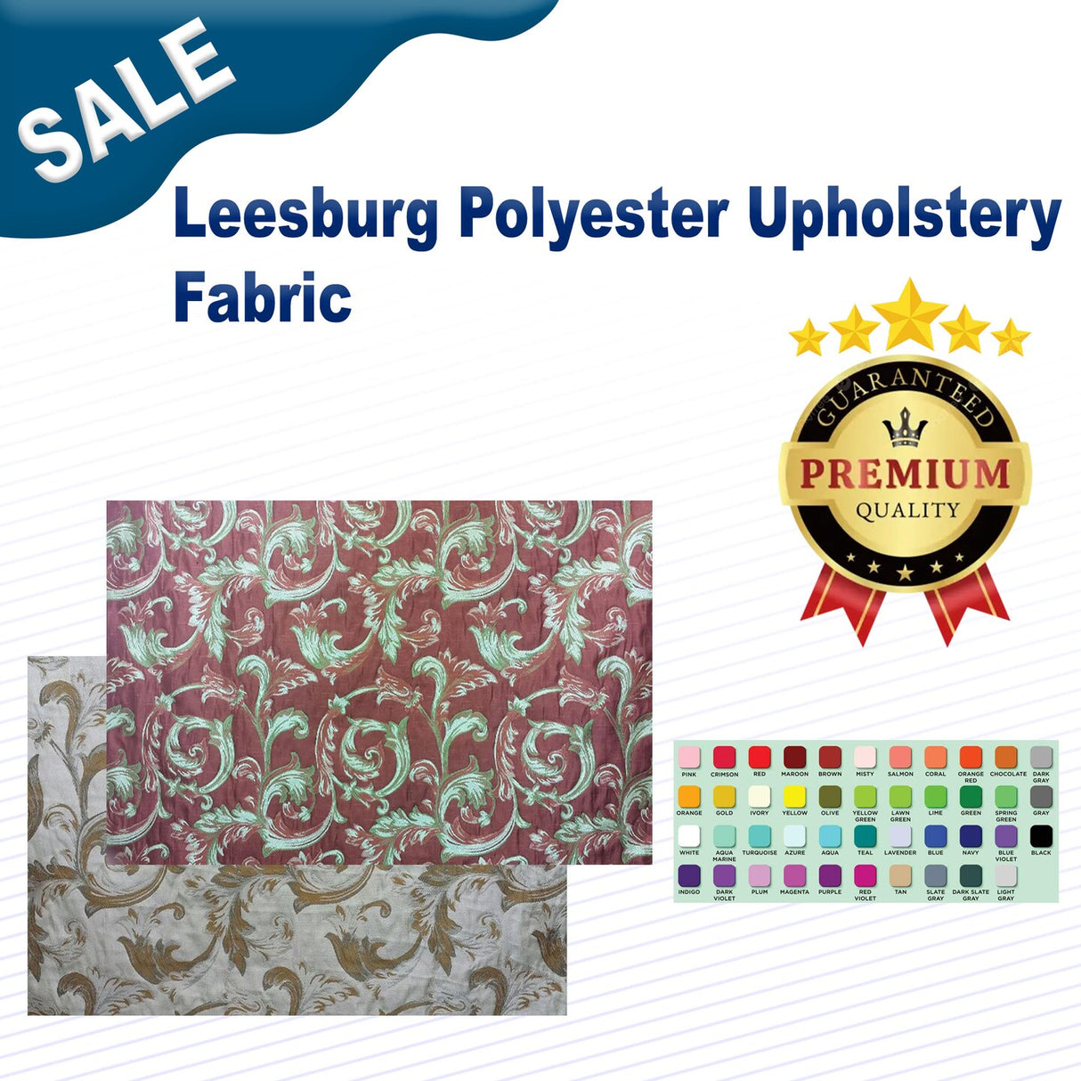 1 Yard Leesburg Polyester Upholstery Fabric