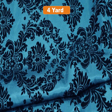 Damask Flocking Taffeta Fabric - 60" Wide for Curtains, Apparel, and Décor