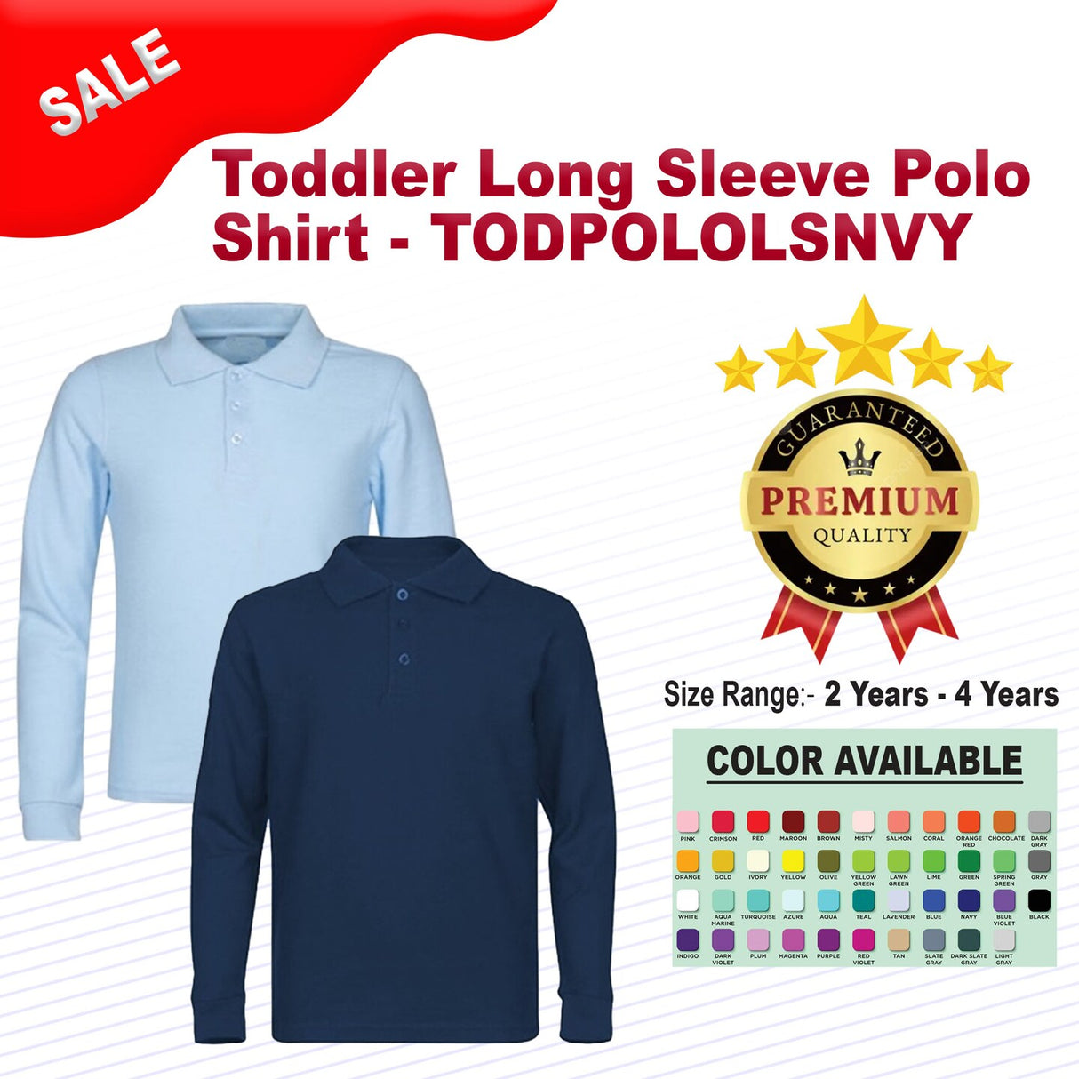 Toddler Long Sleeve Polo Shirt | RADYAN®