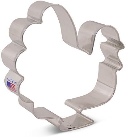 Ann Clark Thanksgiving Turkey Cookie Cutter, 3.75" Side profile full bird