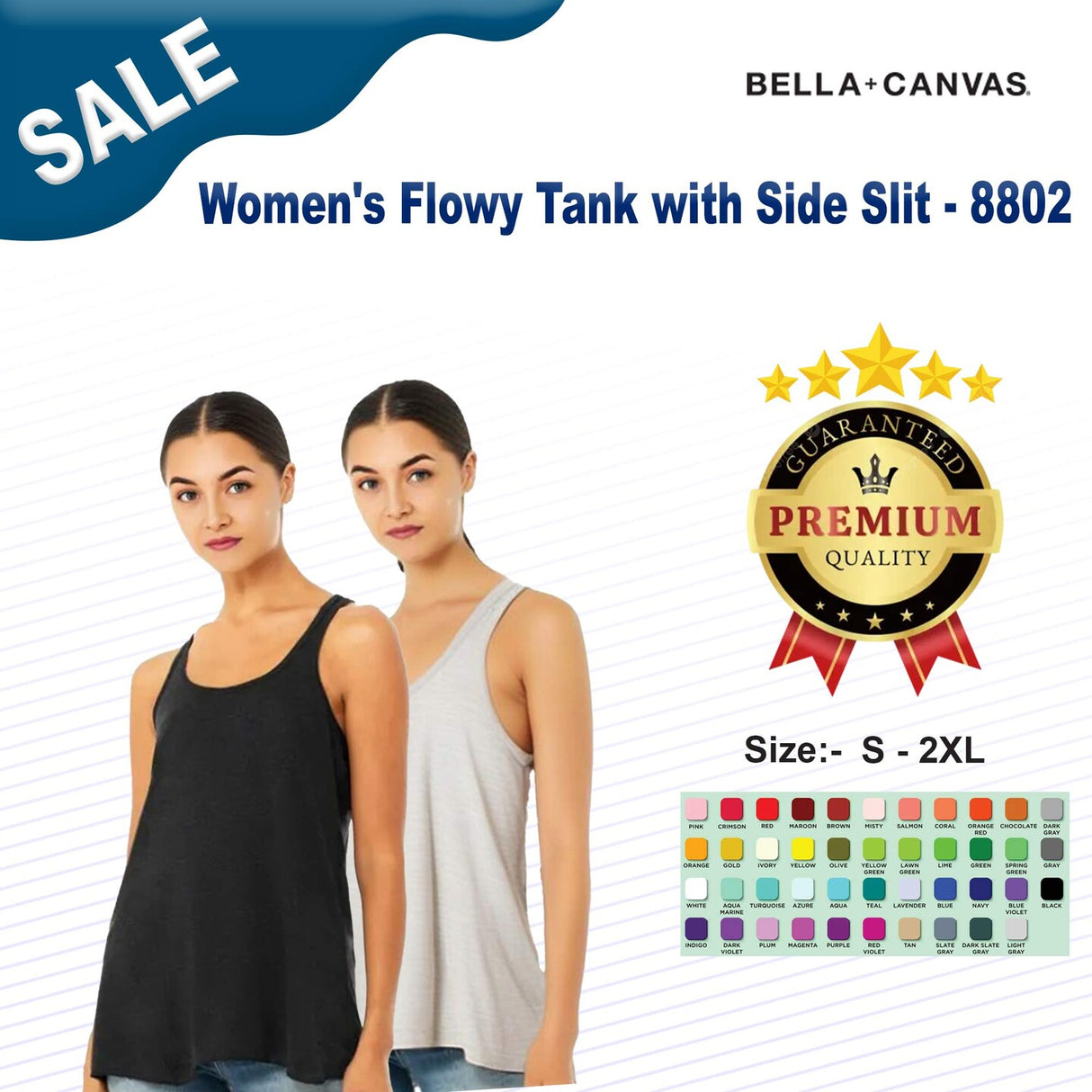 BELLA + CANVAS® Women's Flowy Tank with Side Slit - 8802