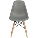 Merrick Lane Elton Series Polypropylene Accent Chair with Metal Braced Wooden Legs