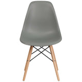 Merrick Lane Elton Series Polypropylene Accent Chair with Metal Braced Wooden Legs