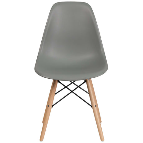 Merrick Lane Elton Series Polypropylene Accent Chair with Metal Braced Wooden Legs