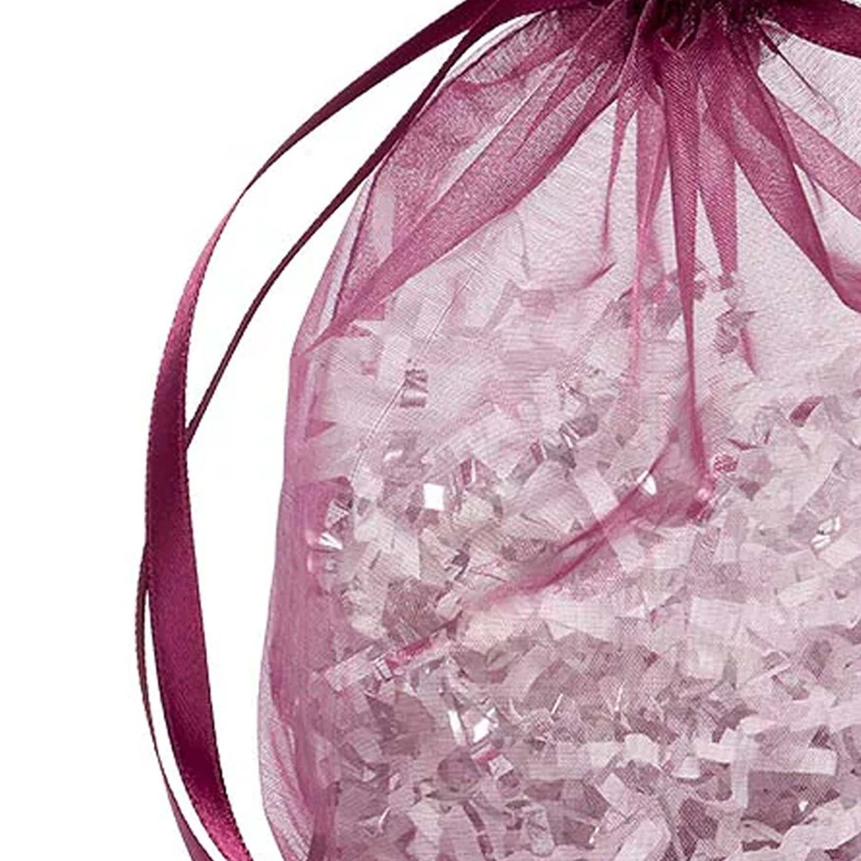 Wide Round Flat Bottom Organza Bags 6 1/2'' x 4'' x 7'' for Gift Bags
