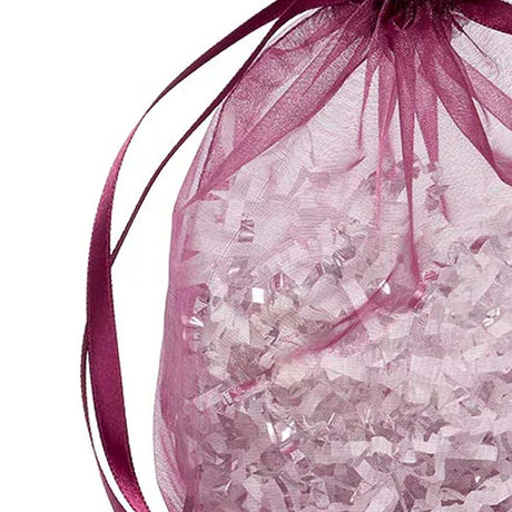 Wide Round Flat Bottom Organza Bags 6 1/2'' x 4'' x 7'' for Gift Bags