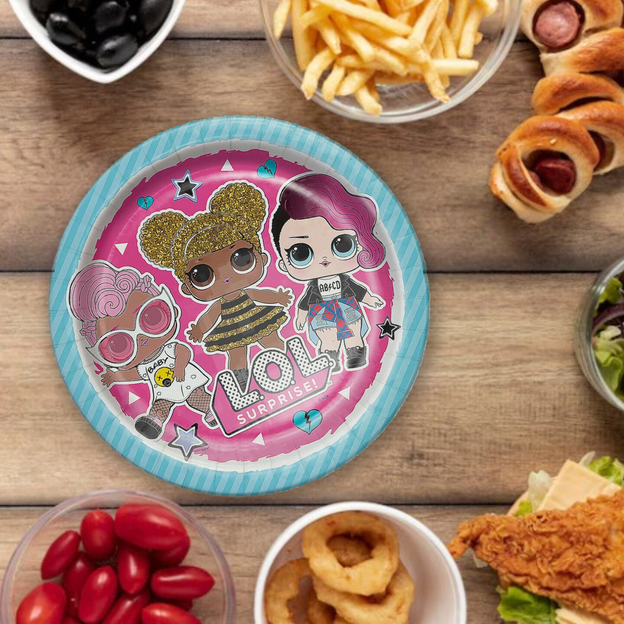 8 Count L.O.L. Surprise Party Paper Dinner Plates 8.75" Disposable Plates for Kids’ Birthday Parties