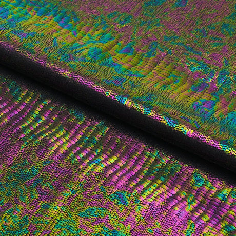 Oil Slick Python Hologram Spandex Fabric - Oil Slick Python Hologram, 56/58" Width, 270 Gsm (1 Yard)