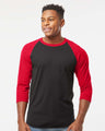 TULTEX® Fine Jersey Raglan Crewneck Three-Quarter Sleeve Tee