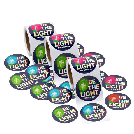 Title: 1 1/2" Religious Christmas Be the Light Sticker Roll 100 Pc