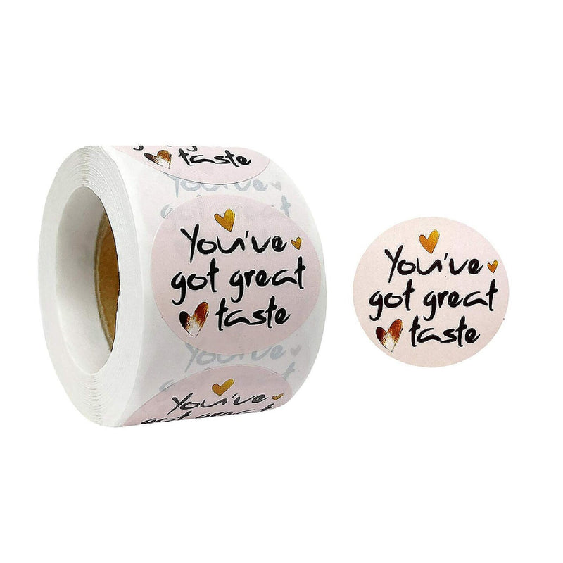 Wrapables 1.5 inch You've Got Great Taste Stickers Roll Sealing Stickers and Labels 500 Pc