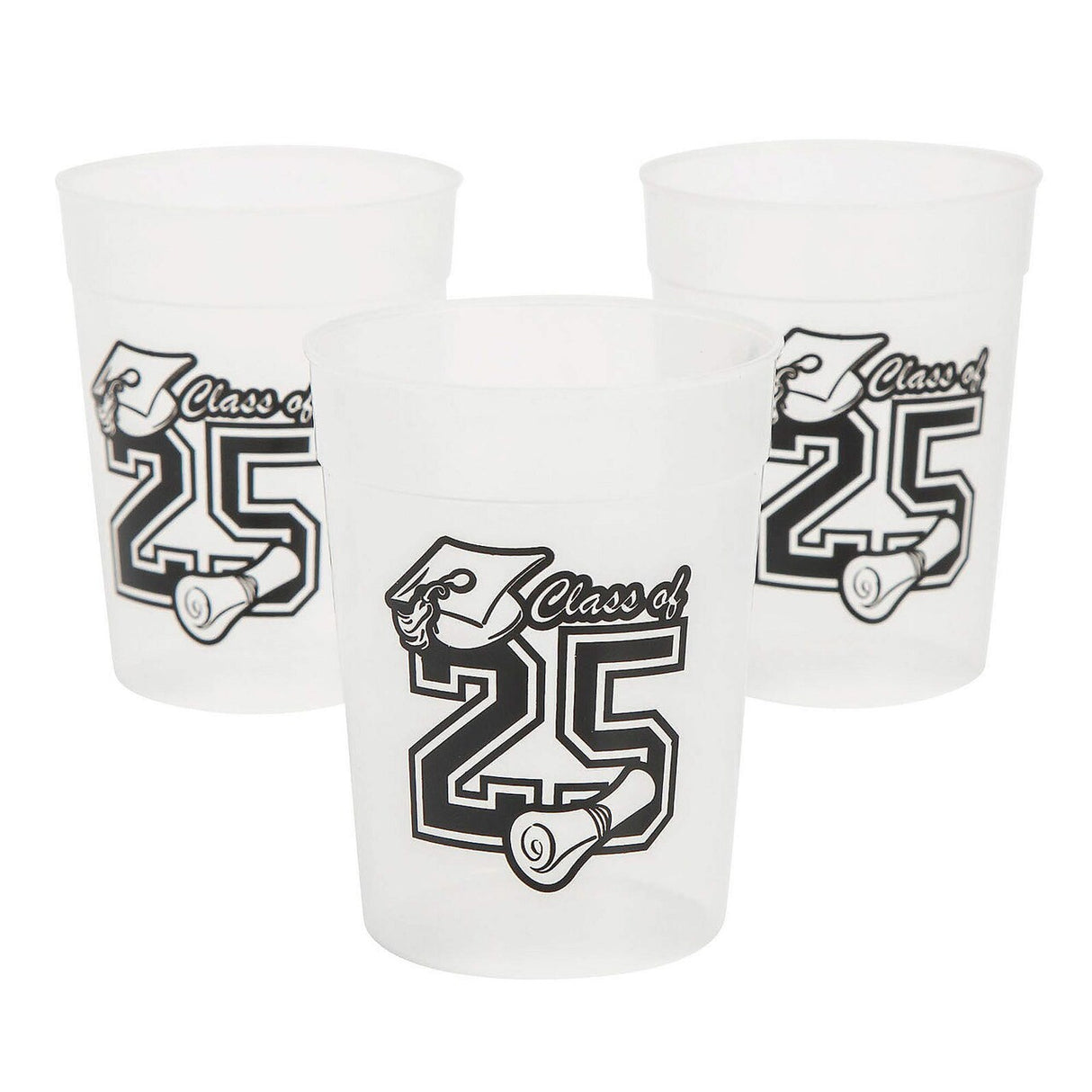 8 oz Class of 2025 Glow-in-the-Dark Disposable Plastic Cups – 12 Pack