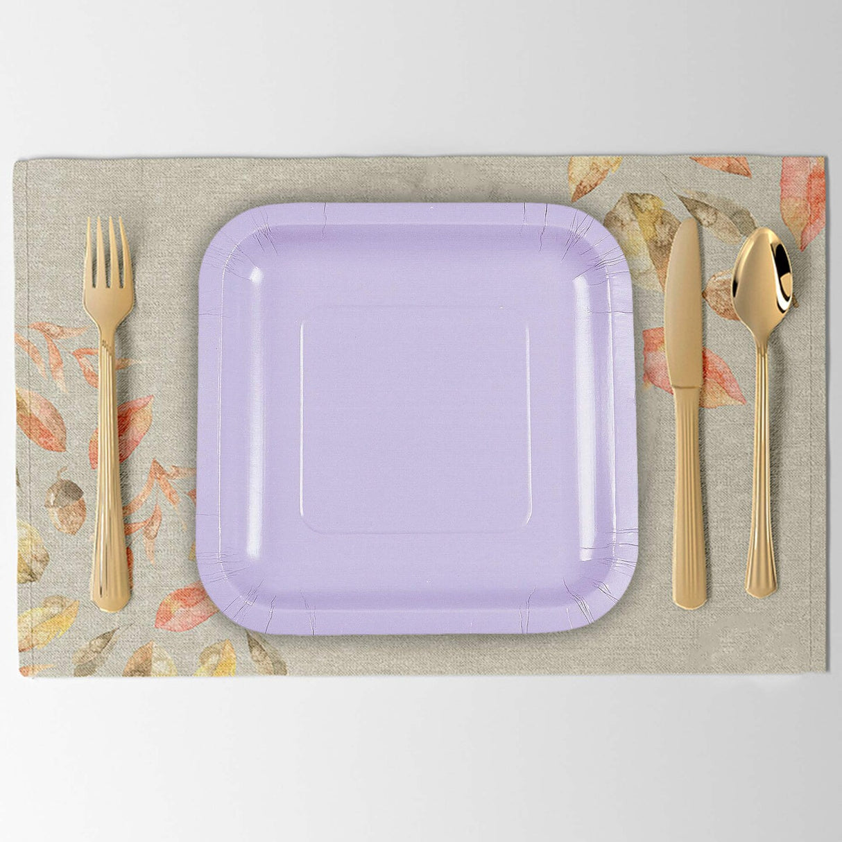 24 Count Lavender Square Paper Dessert Plates for Birthday Baby Shower Bridal Wedding Party Easy Cleanup 7 Inch