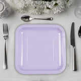 24 Count Lavender Square Paper Dessert Plates for Baby Shower Wedding Birthday Party Events 7"