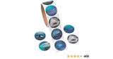 Realistic Photo Shark Sticker Roll 100 Pc.