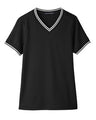 Devon & Jones® CrownLux Performance Ladies Plaited Tipped V-Neck Top