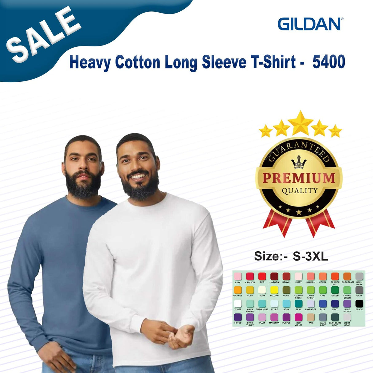 Gildan® Heavy Cotton Crewneck Long Sleeve T-Shirt
