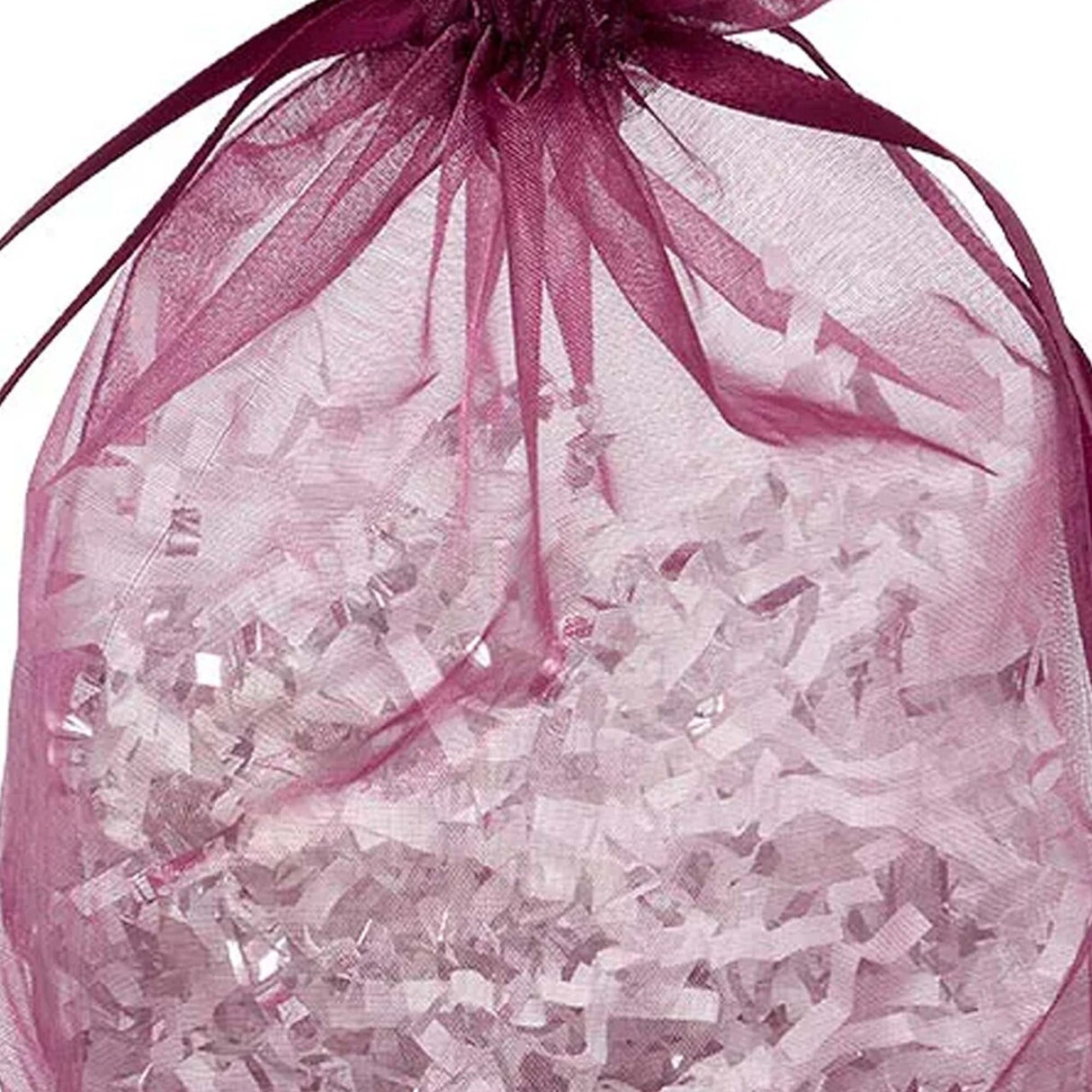 Wide Round Flat Bottom Organza Bags 6 1/2'' x 4'' x 7'' for Gift Bags
