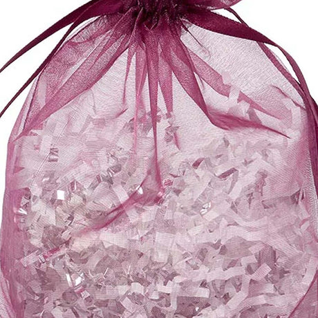 Wide Round Flat Bottom Organza Bags 6 1/2'' x 4'' x 7'' for Gift Bags