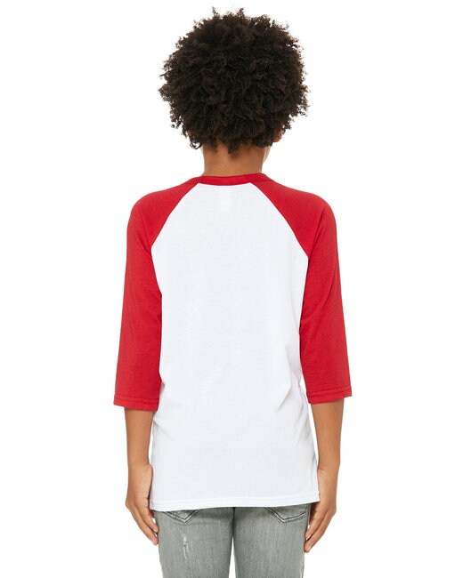 Bella + Canvas® Youth Three-Quarter Sleeve Baseball T-Shirt - 3200Y
