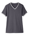 Devon & Jones® CrownLux Performance Ladies Plaited Tipped V-Neck Top