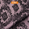 Damask Flocking Taffeta Fabric - 60" Wide for Curtains, Apparel, and Décor
