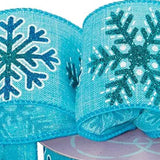 Blue Snowflake Christmas Ribbon - 10 Yards x 2.5 Inches 1 / ROLL