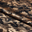 Camo Foil Spandex Fabric - Black/Bronze, 55/56" Width (1 Yard)