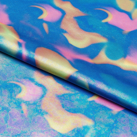 Hologram Spandex Fabric Psyche Blue